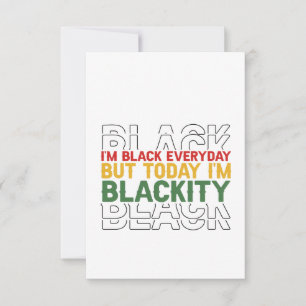 Carte De Remerciements Junetten Je suis Noir tous les jours Mais aujourd'