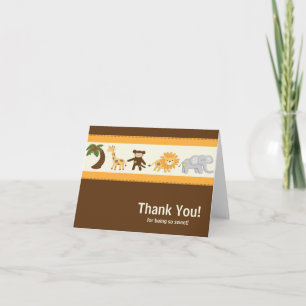Carte De Remerciements Jungle Safari Baby shower animal neutre