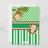 Carte De Remerciements Jungle Singe animal douche d'anniversaire (Dos)