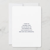 Carte De Remerciements Jus de lait blanc rustique avec Mariage de fleurs (Dos)