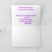 CARTE DE REMERCIEMENTS JUSTE COMME MOI ! (Intérieur)