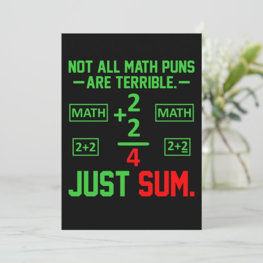 Carte De Remerciements Juste Somme Math Enseignant Mathématiques Mathémat (Debout devant)