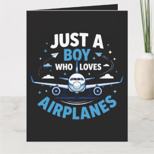 Carte De Remerciements Juste un garçon qui aime les avions