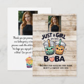 Carte De Remerciements Juste une fille qui aime Boba (Devant / Derrière)