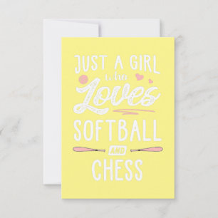 Carte De Remerciements Juste Une Fille Qui Aime Le Softball Et Le Cadeau