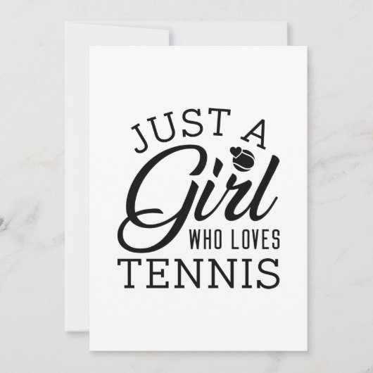 Carte De Remerciements Juste Une Fille Qui Aime Le Tennis (Devant)