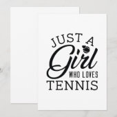 Carte De Remerciements Juste Une Fille Qui Aime Le Tennis (Devant / Derrière)