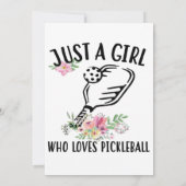 Carte De Remerciements Juste une fille qui aime Pickleball (Dos)