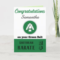 Karate Green Belt Promotion Félicitations Card