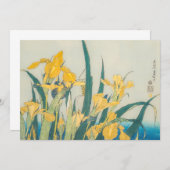 Carte De Remerciements Katsushika Hokusai - Grasshopper et Iris (Devant / Derrière)