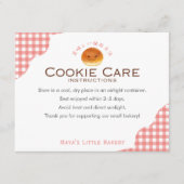 Carte De Remerciements Kawaii Bun Red Gingham Cookie Care Instructions (Devant)