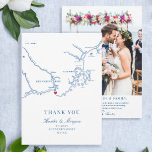 Carte De Remerciements Kennebunkport Maine Mariage Flat