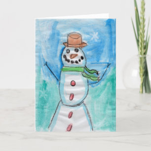 Carte De Remerciements KidsArt for CHOC - Snowman Happiness