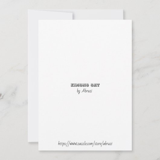 Carte De Remerciements Kimono Cat (Dos)