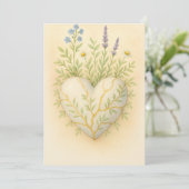 Carte De Remerciements Kintsugi Wildflower Heart Watercolor (Debout devant)