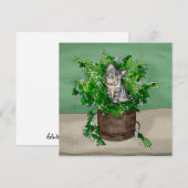 Carte De Remerciements Kitten gris dans le seau de la capture (Devant / Derrière)