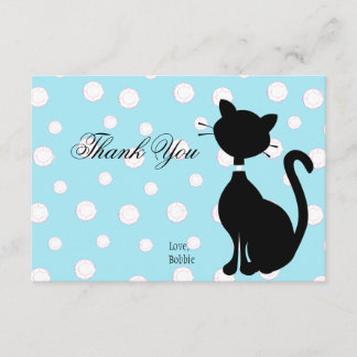 Carte De Remerciements Kitty bijoux en bleu