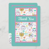 Carte De Remerciements Kitty Cat (Devant / Derrière)