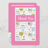 Carte De Remerciements Kitty Cat (Devant / Derrière)