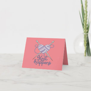 Carte De Remerciements Knit Happy Amusant Tricot Yarn Lover Design