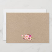 Carte De Remerciements Kraft Aquarelle rose Mariage (Dos)