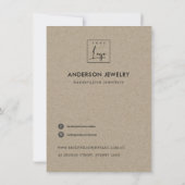 CARTE DE REMERCIEMENTS KRAFT IVORY LOGO D'ENTREPRISE FLORALE BLANC FLORAL (Dos)