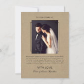 Carte De Remerciements Kraft moderne et Mariage de script noir (Dos)