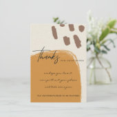 CARTE DE REMERCIEMENTS KRAFT ORANGE RUST ABSTRAIT ENTREPRISE LOGO (Debout devant)