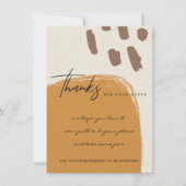 CARTE DE REMERCIEMENTS KRAFT ORANGE RUST ABSTRAIT ENTREPRISE LOGO (Devant)