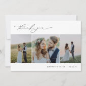 Carte De Remerciements KRISTEN Minimalist 3 Mariage photo (Devant)