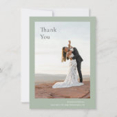 Carte De Remerciements Kristin Sage Green Mariage moderne (Devant)