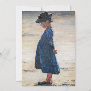 Carte De Remerciements Kroyer - Petite fille debout sur Skagen Beach