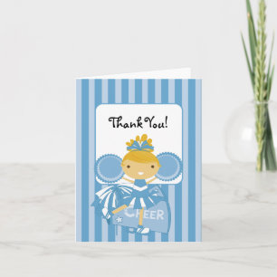 Carte De Remerciements KRW Blue Cheerleader Thank You Note