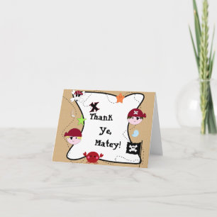 Carte De Remerciements KRW Cute Pirate Thank You Card