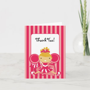 Carte De Remerciements KRW Pink Cheerleader Thank You Note