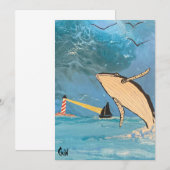 CARTE DE REMERCIEMENTS LA BALEINE ET LA LUMIÈRE (Devant / Derrière)