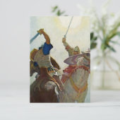 Carte De Remerciements "La bataille de l'épée était féroce" par NC Wyeth (Debout devant)