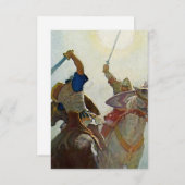 Carte De Remerciements "La bataille de l'épée était féroce" par NC Wyeth (Devant / Derrière)
