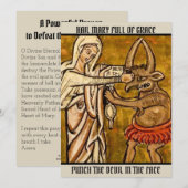 Carte De Remerciements La bienheureuse Vierge Marie Punch le diable au vi (Devant / Derrière)
