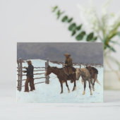 Carte De Remerciements La chute du cowboy par Frederic Remington (Debout devant)