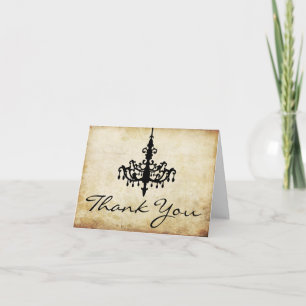 Carte De Remerciements La collection de mariage The Vintage Chandelier