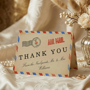 Carte De Remerciements La collection de mariage Vintage Airmail