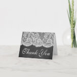 Carte De Remerciements La collection de Mariages Chalkboard & Lace<br><div class="desc">La collection Chalkboard & dentelle est un design étonnant avec un bel arrière - plan effet Chalkboard avec une coupe en dentelle blanche vintage romantique. Ces cartes peuvent être personnalisées pour votre occasion spéciale et feraient le carte de remerciements parfait pour tout mariage, douche nuptiale, fête de fiançailles, fête d'anniversaire...</div>