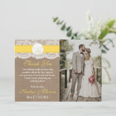 Carte De Remerciements La collection de mariages de plage de sable jaune (Debout devant)
