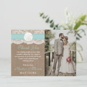 Carte De Remerciements La collection de mariages de plage de sable turquo (Debout devant)