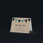 Carte De Remerciements La collection moderne de Mariages Bunting Turquois<br><div class="desc">The Modern Turquoise Bunting Wedding Collection - Thank You Cards VIEW MATCHING ITEMS FOR THIS COLLECTION</div>