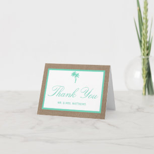 Carte De Remerciements La collection Tropical Palm Tree Beach Wedding
