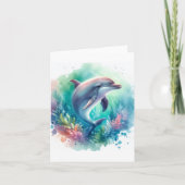 Carte De Remerciements La côte sous le dauphin de mer (Devant)