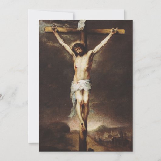 Carte De Remerciements La Crucifixion par Bartolome Esteban Murillo (Devant)