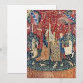 Carte De Remerciements La Dame et la licorne, Audition (Devant / Derrière)